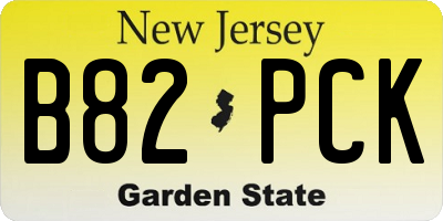 NJ license plate B82PCK