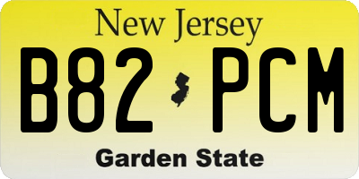 NJ license plate B82PCM
