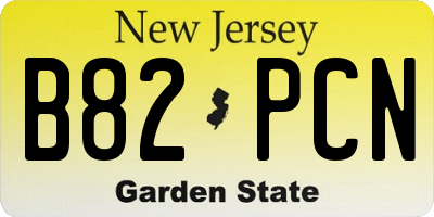NJ license plate B82PCN