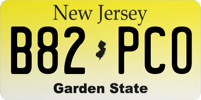 NJ license plate B82PCO