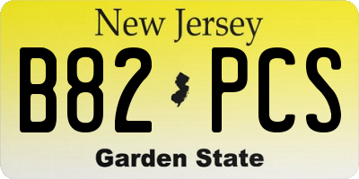 NJ license plate B82PCS