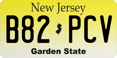 NJ license plate B82PCV