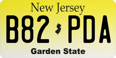 NJ license plate B82PDA