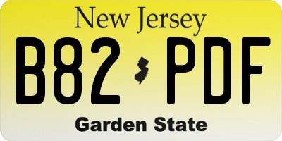 NJ license plate B82PDF