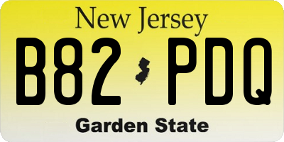NJ license plate B82PDQ