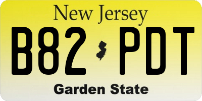 NJ license plate B82PDT