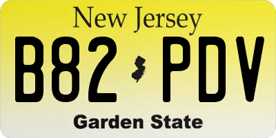 NJ license plate B82PDV
