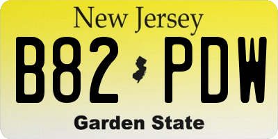 NJ license plate B82PDW