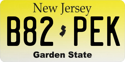 NJ license plate B82PEK