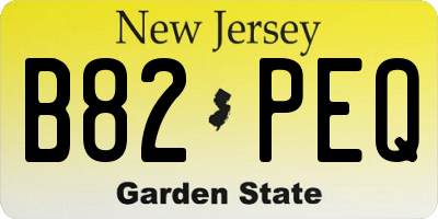 NJ license plate B82PEQ