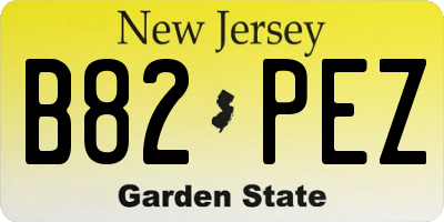 NJ license plate B82PEZ