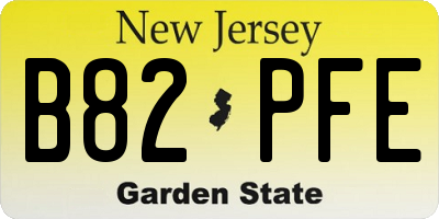 NJ license plate B82PFE