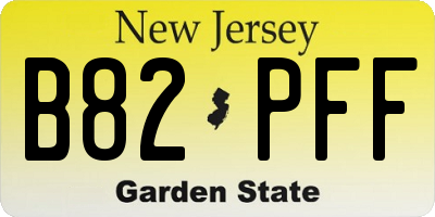 NJ license plate B82PFF
