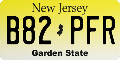 NJ license plate B82PFR