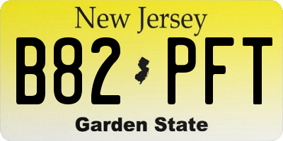 NJ license plate B82PFT