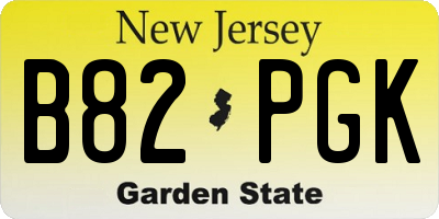 NJ license plate B82PGK
