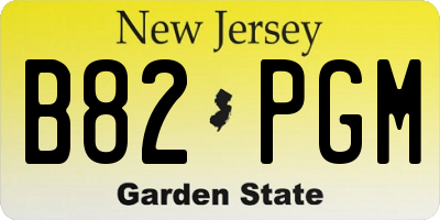 NJ license plate B82PGM