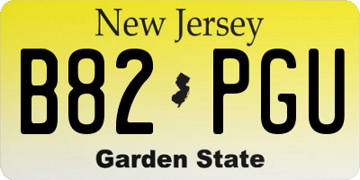NJ license plate B82PGU