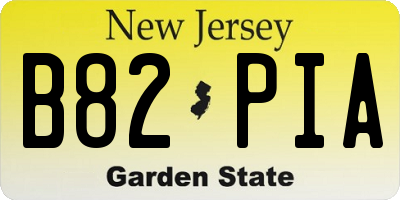NJ license plate B82PIA