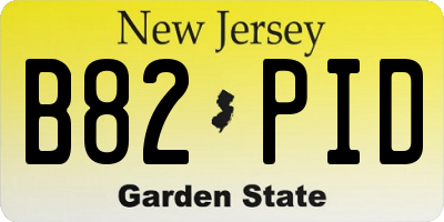 NJ license plate B82PID