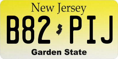 NJ license plate B82PIJ