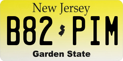 NJ license plate B82PIM