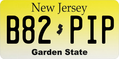NJ license plate B82PIP