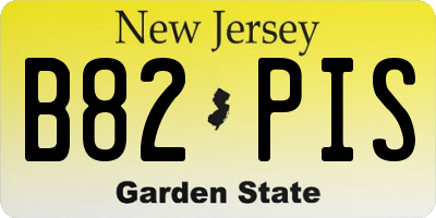 NJ license plate B82PIS