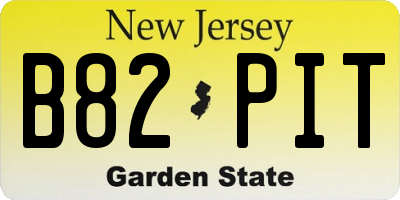 NJ license plate B82PIT