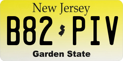 NJ license plate B82PIV