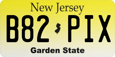 NJ license plate B82PIX
