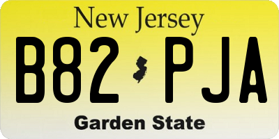 NJ license plate B82PJA