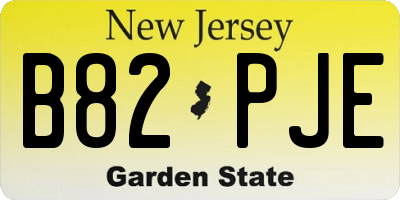NJ license plate B82PJE