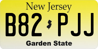 NJ license plate B82PJJ