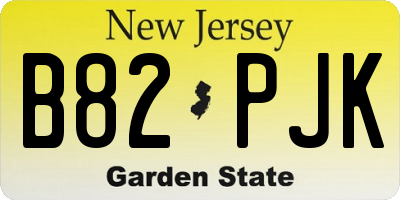NJ license plate B82PJK