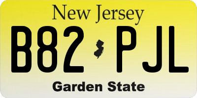 NJ license plate B82PJL