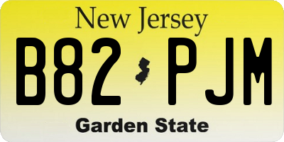 NJ license plate B82PJM