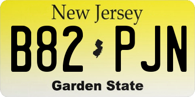 NJ license plate B82PJN