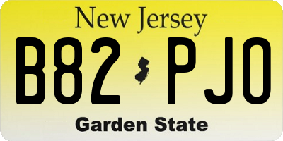 NJ license plate B82PJO