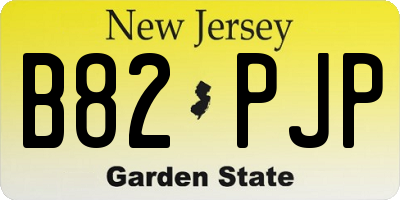 NJ license plate B82PJP