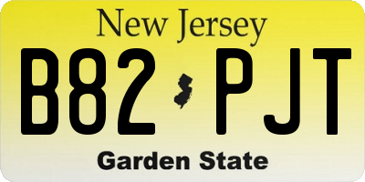 NJ license plate B82PJT