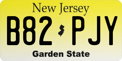 NJ license plate B82PJY