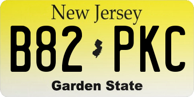 NJ license plate B82PKC