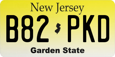 NJ license plate B82PKD