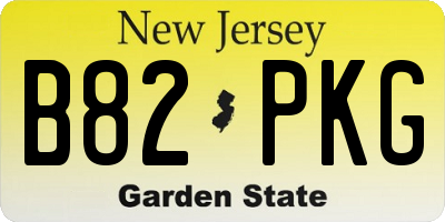 NJ license plate B82PKG
