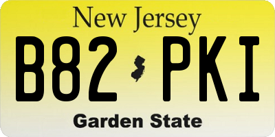 NJ license plate B82PKI