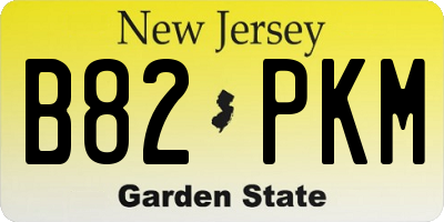 NJ license plate B82PKM