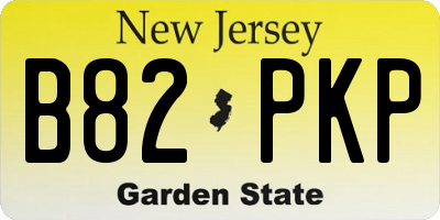 NJ license plate B82PKP