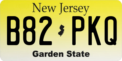 NJ license plate B82PKQ