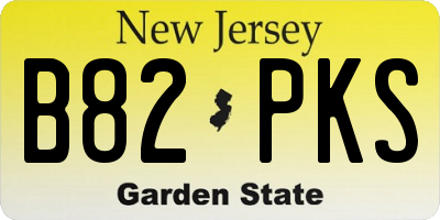 NJ license plate B82PKS